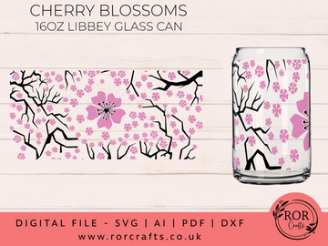 16oz Libby Glass Cherry Blossom
