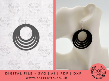 Circle Abstract Earrings - Digital File