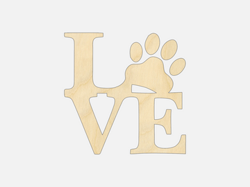 Love Paw Sign - Craft Shape