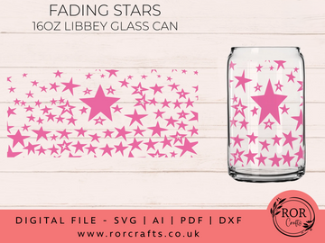 16oz Libby Glass Fading Stars