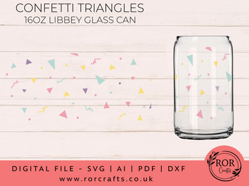 16oz Libby Glass Confetti Triangles