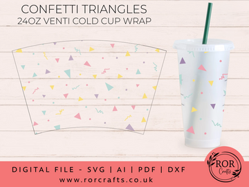 24oz Venti Cold Cup Confetti Triangles