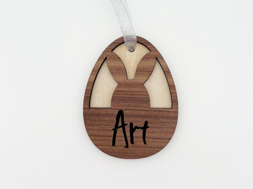 Easter Basket Wooden Tag