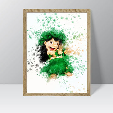 Lilo & Stitch (Lilo) - Watercolour Splash Print
