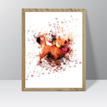Lion King (Pumba) - Watercolour Splash Print