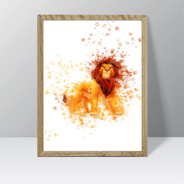 Lion King (Simba) - Watercolour Splash Print