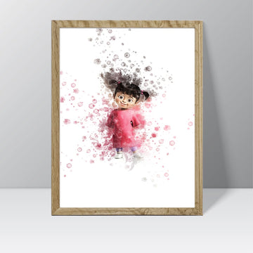Monsters Inc (Boo) - Watercolour Splash Print