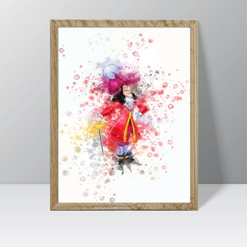 Peter Pan (Captain Hook) - Watercolour Splash Print