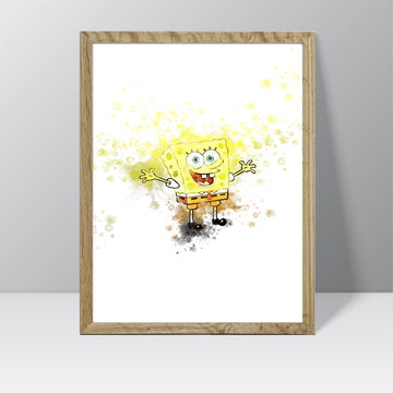 Sponge Bob (Sponge Bob) - Watercolour Splash Print