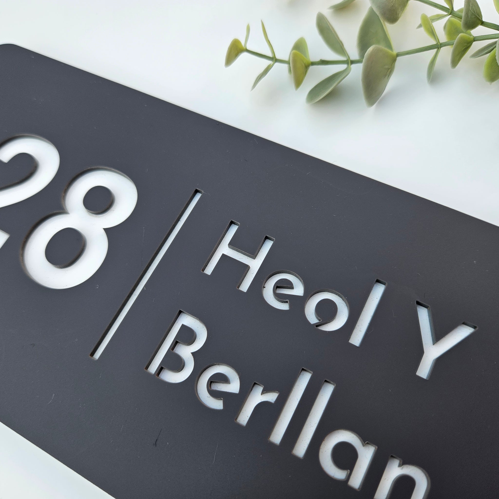 Acrylic House Name & Number Sign