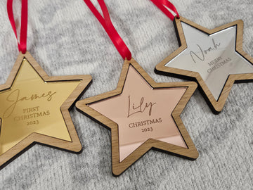 Mirrored Tree Star Bauble
