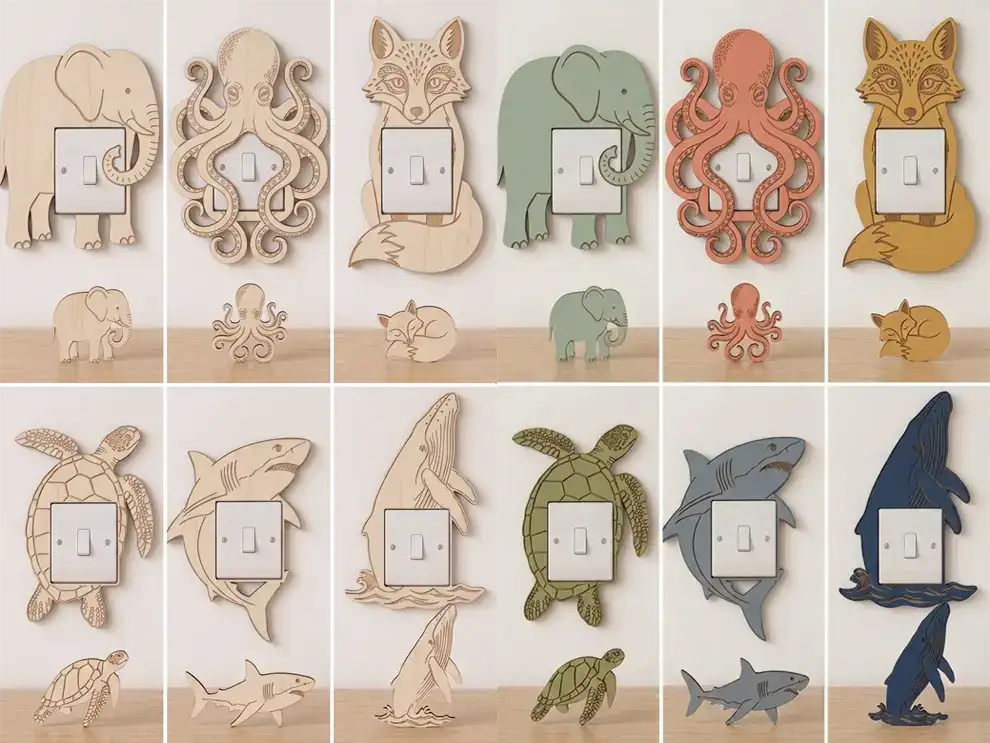 Animal Wooden Light Switch Surrounds