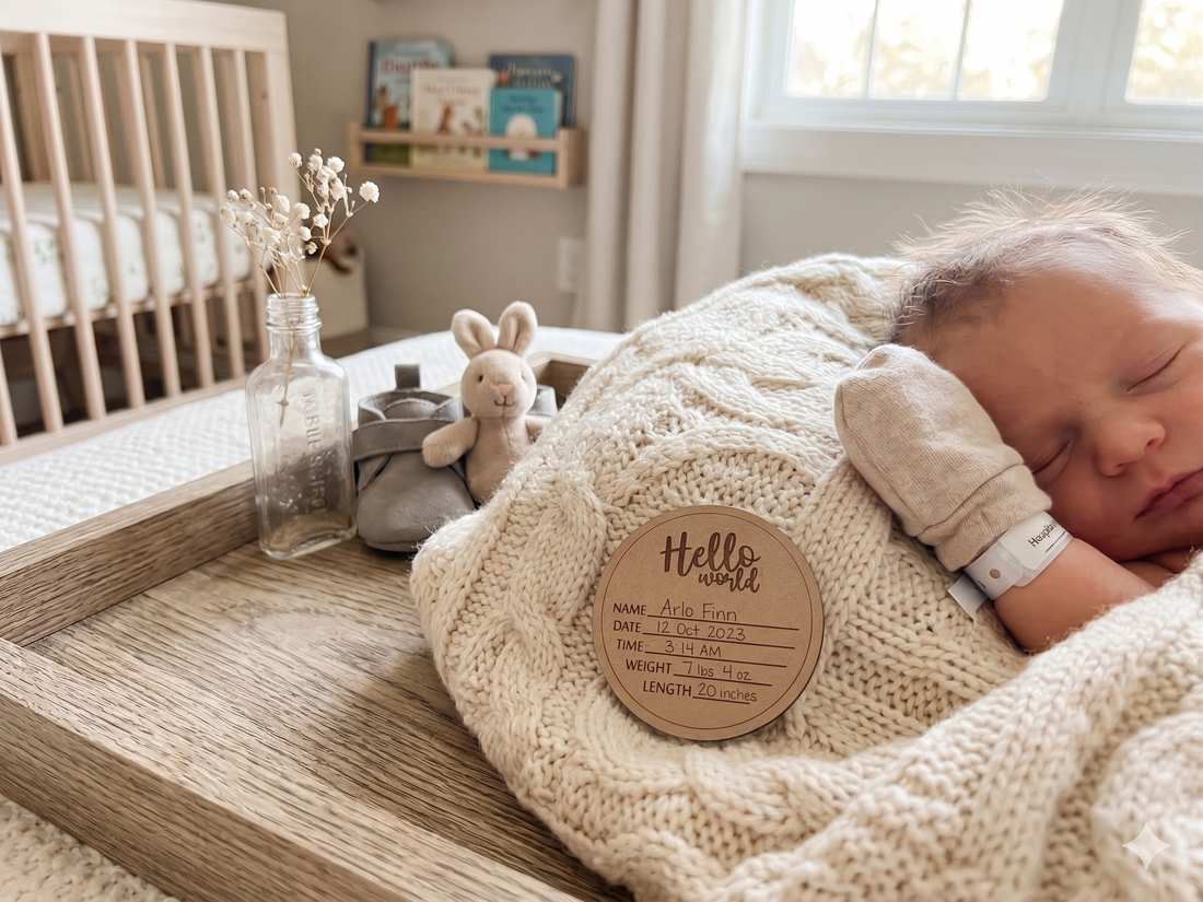 Hello, World! Newborn Milestone Disc