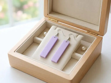 Modern Acrylic Rectangle Drop Earrings - Lilac - RoRCrafts