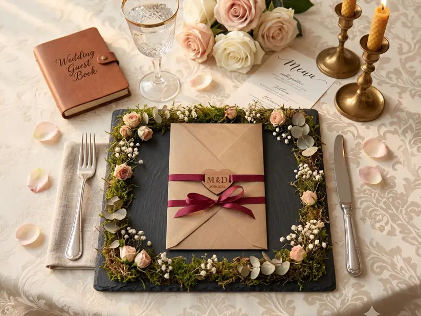 Personalized Wooden Heart Place Cards | Engraved Wedding Favor Tags - RoRCrafts