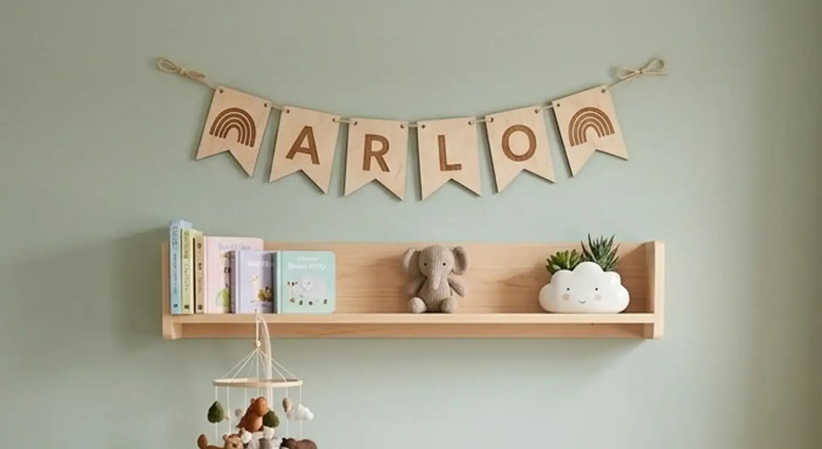 Personalized Wooden Name Bunting - Custom Nursery Wall Decor
