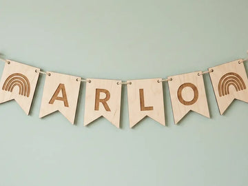 Personalized Wooden Name Bunting - Custom Nursery Wall Decor