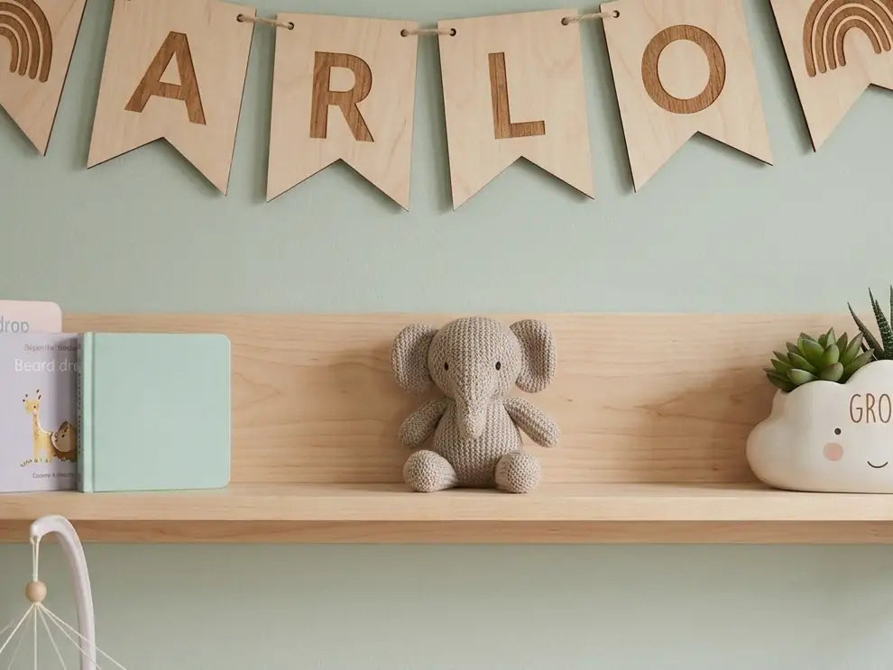 Personalized Wooden Name Bunting - Custom Nursery Wall Decor