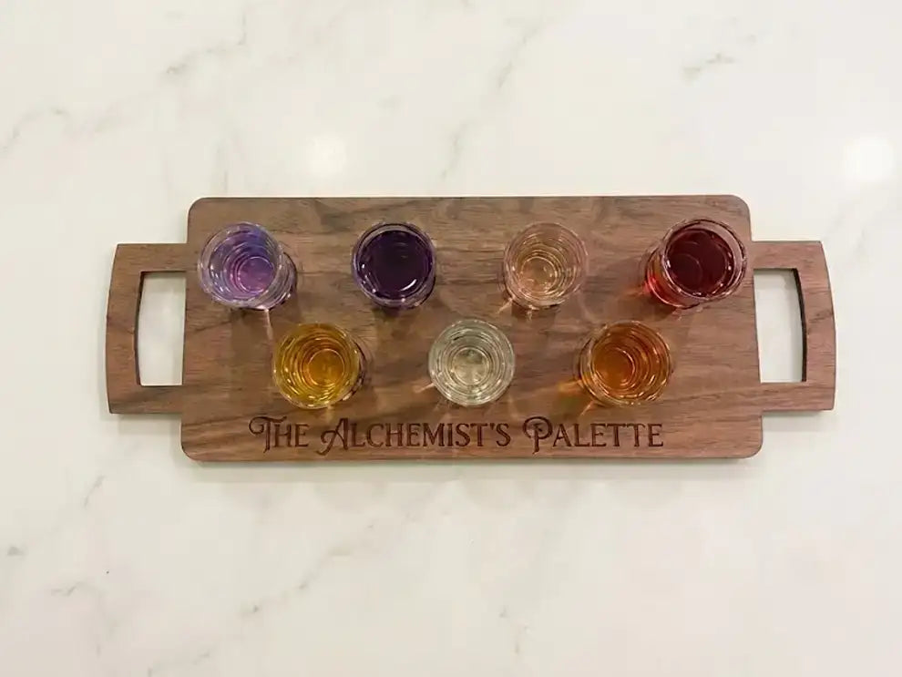 The Alchemist’s Palette | Suspended Shot Glass Flight Tray