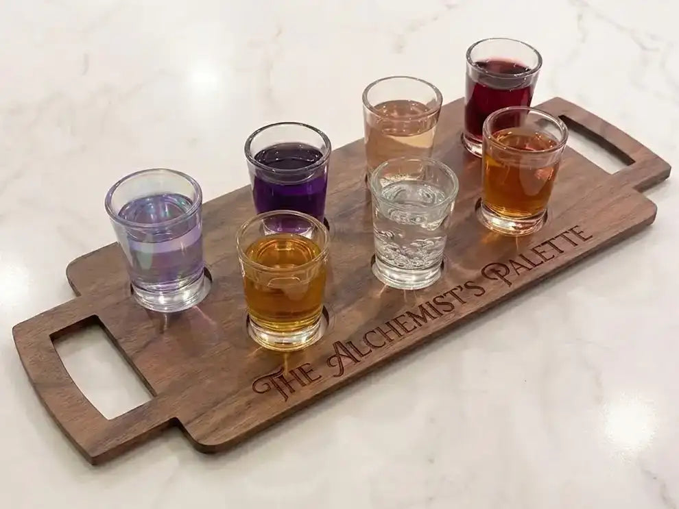 The Alchemist’s Palette | Suspended Shot Glass Flight Tray - RoRCrafts