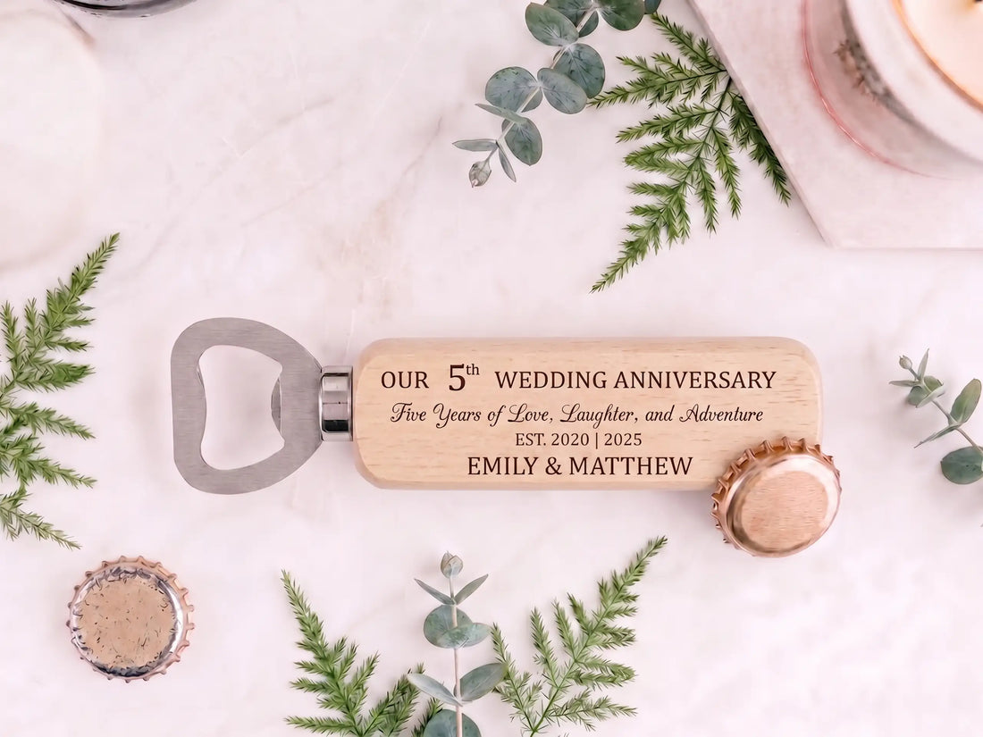 5th Anniversary Gift: Wooden Bottle Opener – Timeless Keepsake
