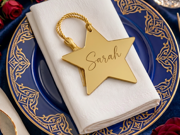 Personalized Star Place Names with Tassels - Acrylic Wedding Favors