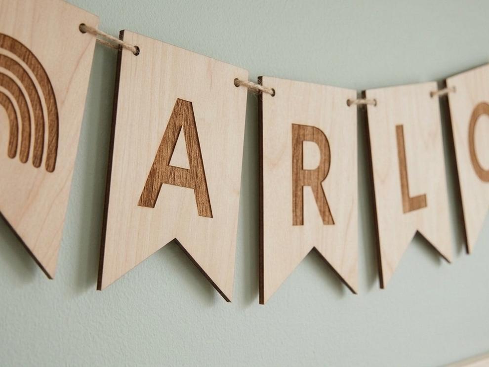 Personalized Wooden Name Bunting - Custom Nursery Wall Decor