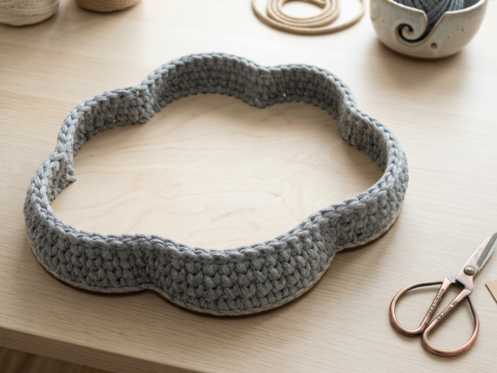 Cloud Crochet Basket Base – Laser-Cut Plywood Blank