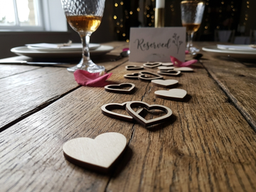 Wooden Heart Table Confetti