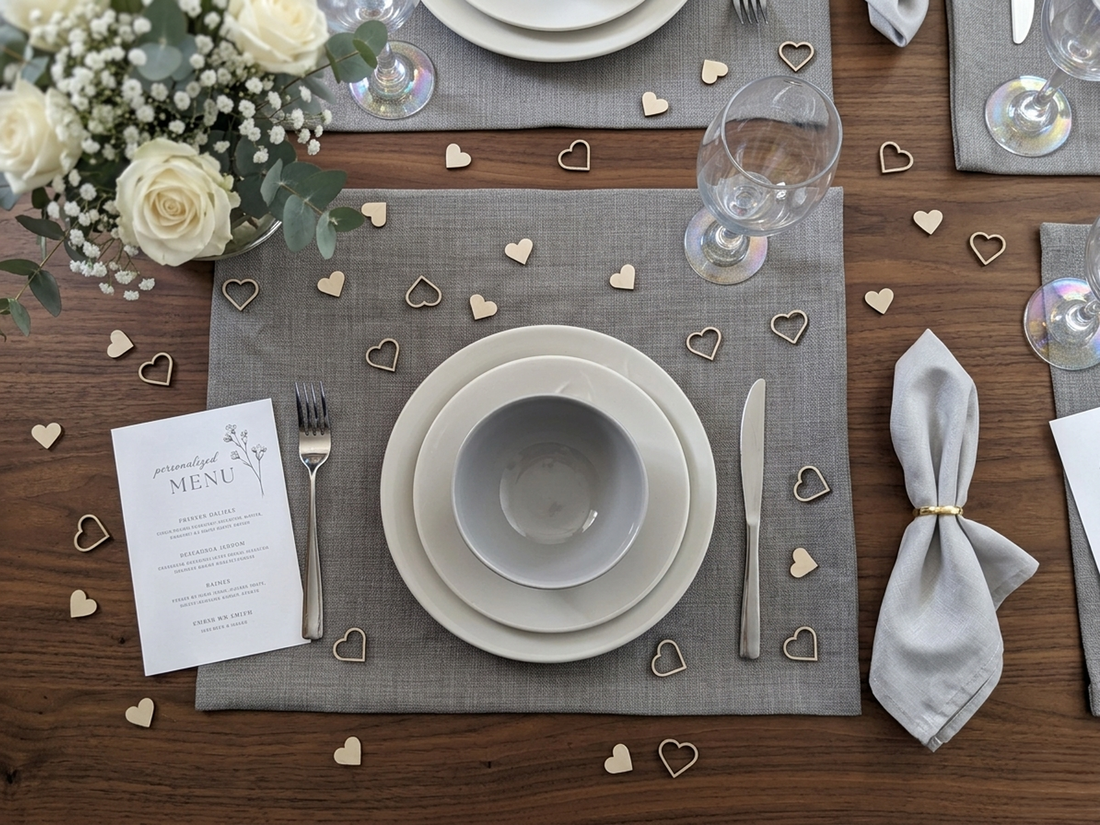 Wooden Heart Table Confetti