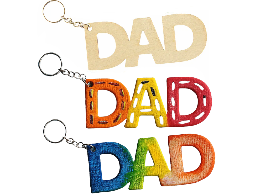 Wooden ‘DAD’ Blank Keyring