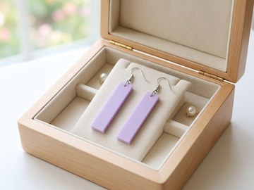 Modern Acrylic Rectangle Drop Earrings - Lilac
