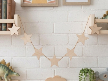Personalized Wooden Star Garland | 8 Piece Nursery Wall Decor