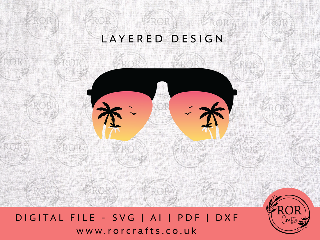 Tropical Aviator Glasses - Digital File