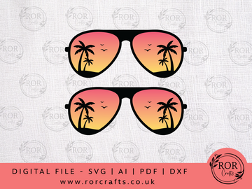 Tropical Aviator Glasses - Digital File