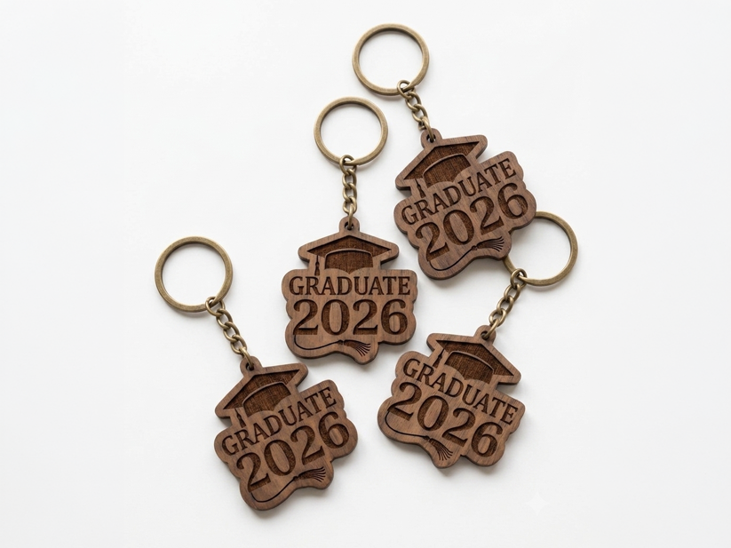 Graduation Keychain – Custom Laser-Cut Wooden Keepsake