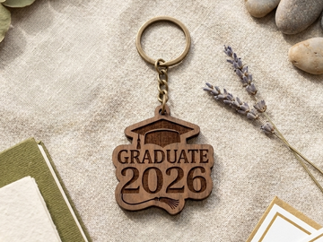 Graduation Keychain – Custom Laser-Cut Wooden Keepsake