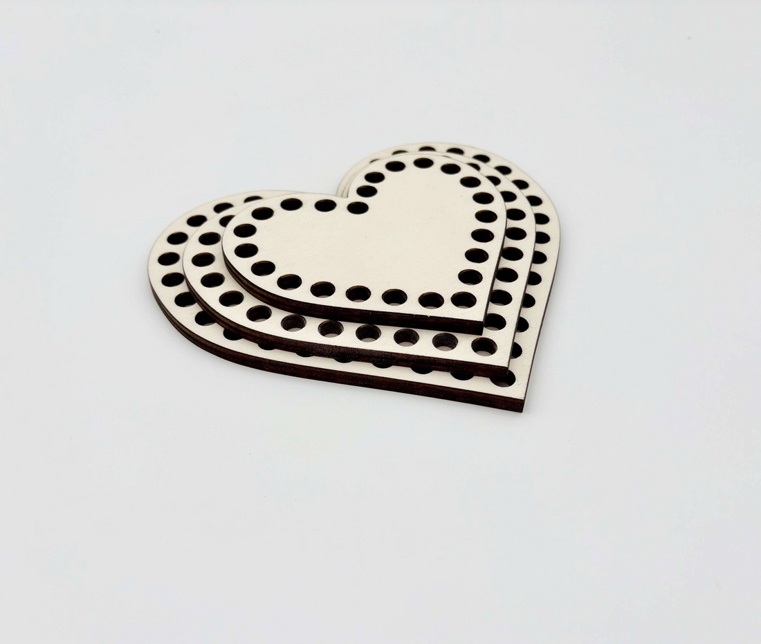 Thin Heart Crochet Bases (Multiple Sizes)