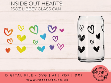16oz Libby Glass Inside Out Hearts