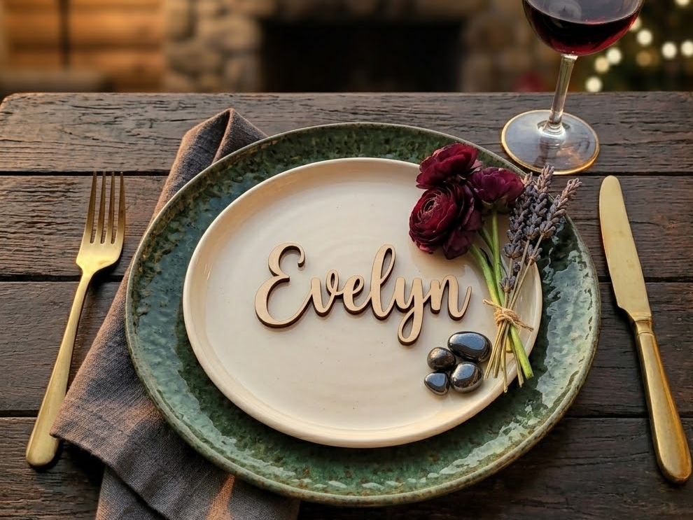 Wood Script Place Cards - Custom Wedding Table Decor