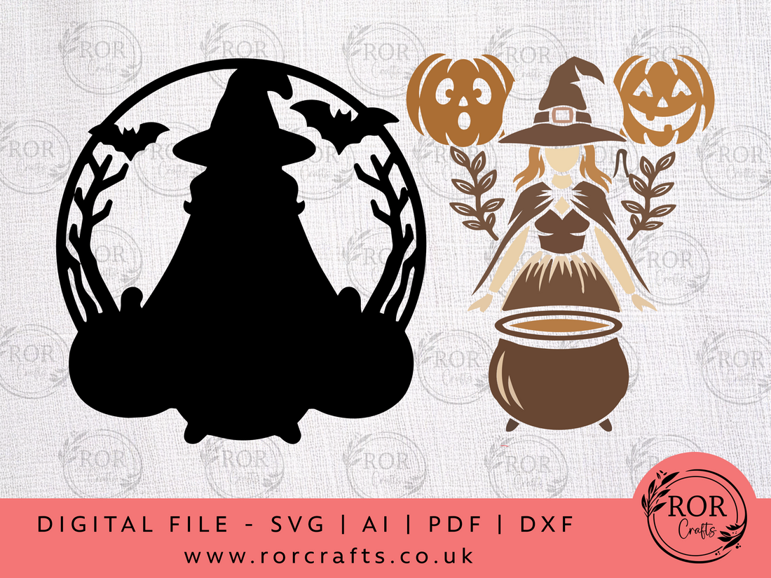 Witch Halloween Door Hanger - Digital File