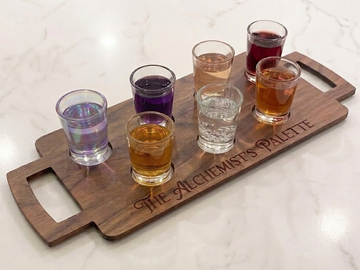 The Alchemist’s Palette | Suspended Shot Glass Flight Tray