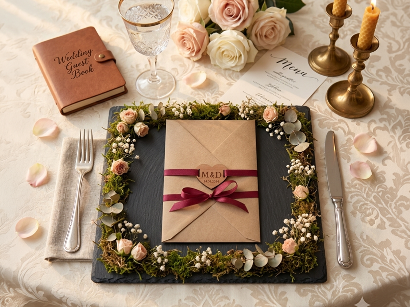 Personalized Wooden Heart Place Cards | Engraved Wedding Favor Tags