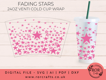 24oz Venti Cold Fading Stars