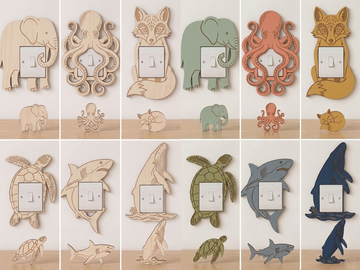 Animal Wooden Light Switch Surrounds