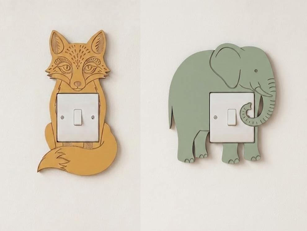 Animal Wooden Light Switch Surrounds