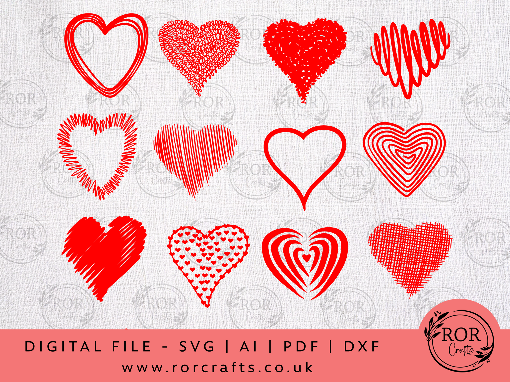 Valentine Hearts - Digital File