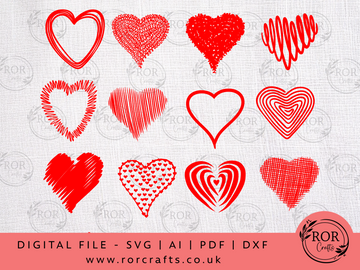 Valentine Hearts - Digital File