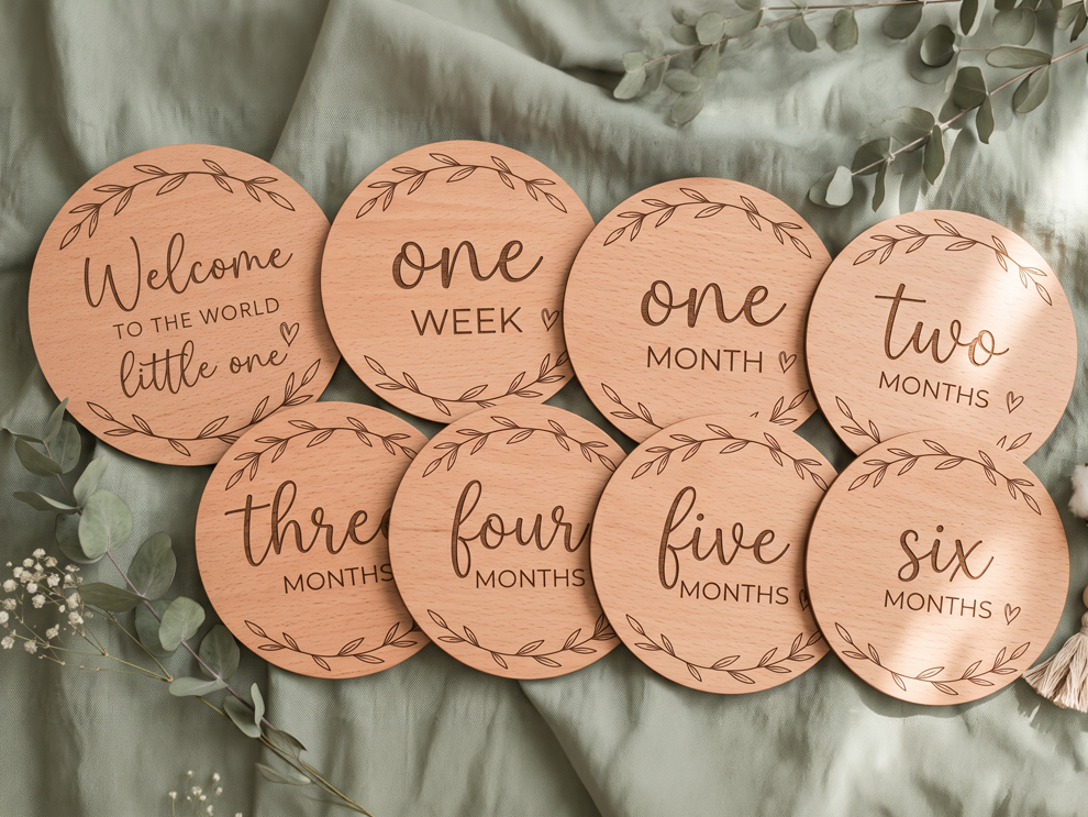 Welcome to the World  Milestone Disc & Newborn Plaque