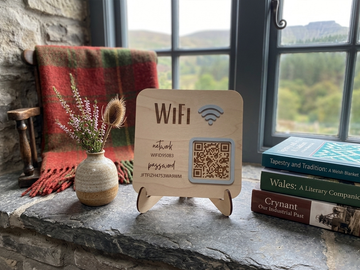 Stylish Wooden WiFi Password Sign
